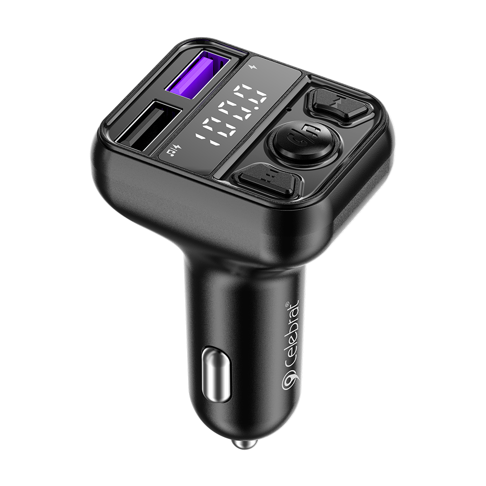Cargador Dual USB 2.1A con Transmisor FM y Bluetooth Celebrat - CC14