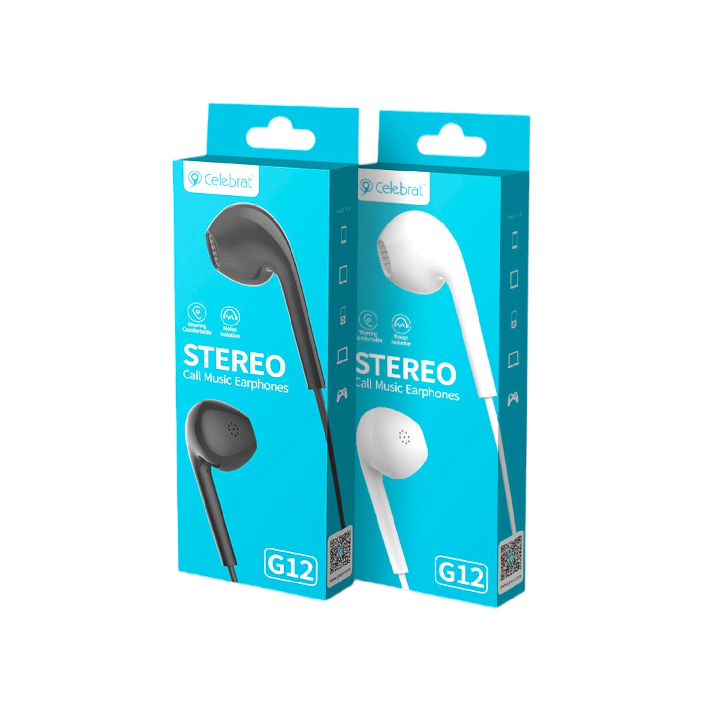 Audífonos con cable de 3,5 mm - G12 Negro y Blanco