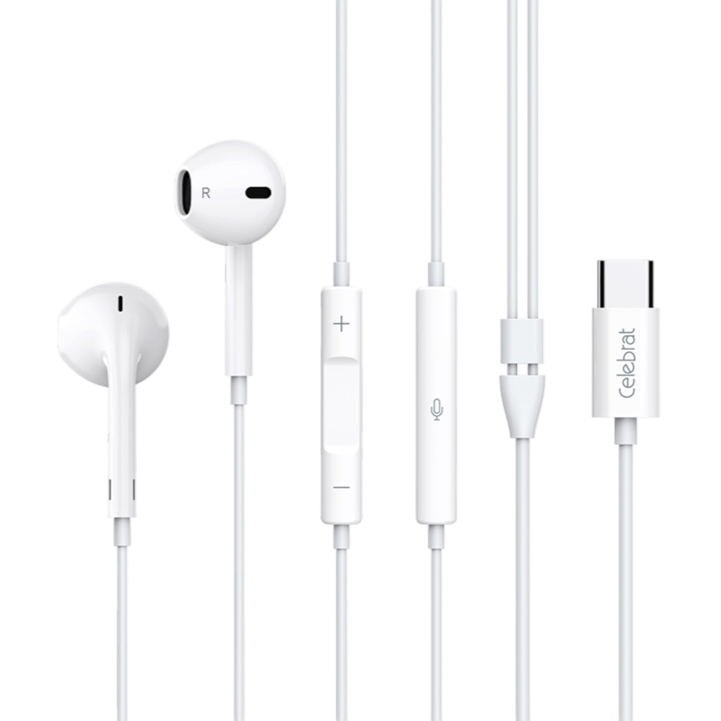 Audífonos Earpods Tipo C con cable y manos libres - E500 Ear