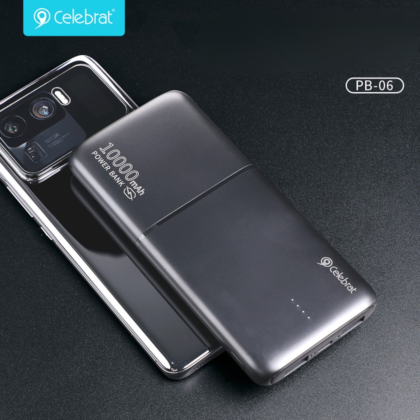 Power Bank de 10.000 mAh con Carga Rápida y Doble Salida USB - PB-06