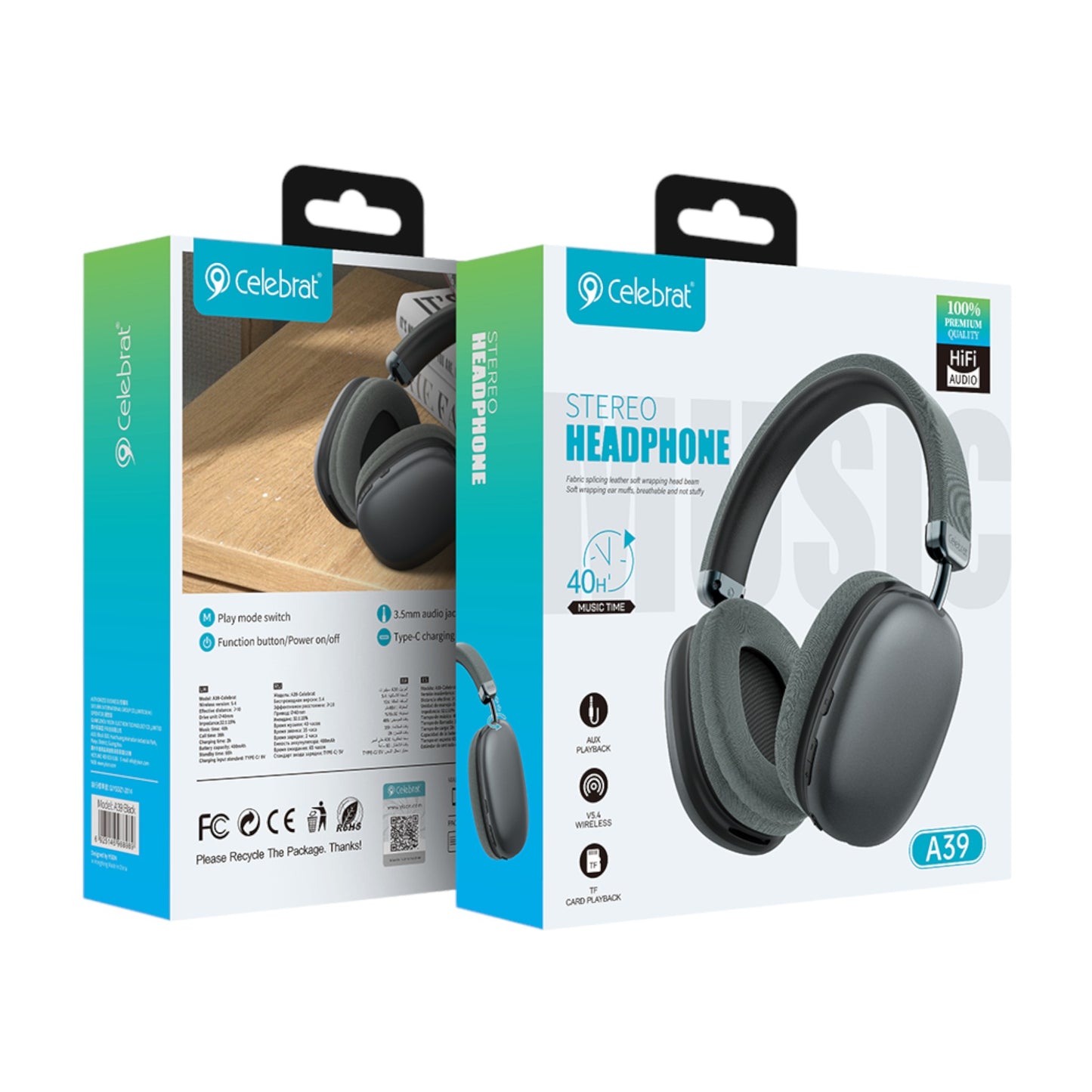 Audífonos Bluetooth de Cintillo Celebrat - A39