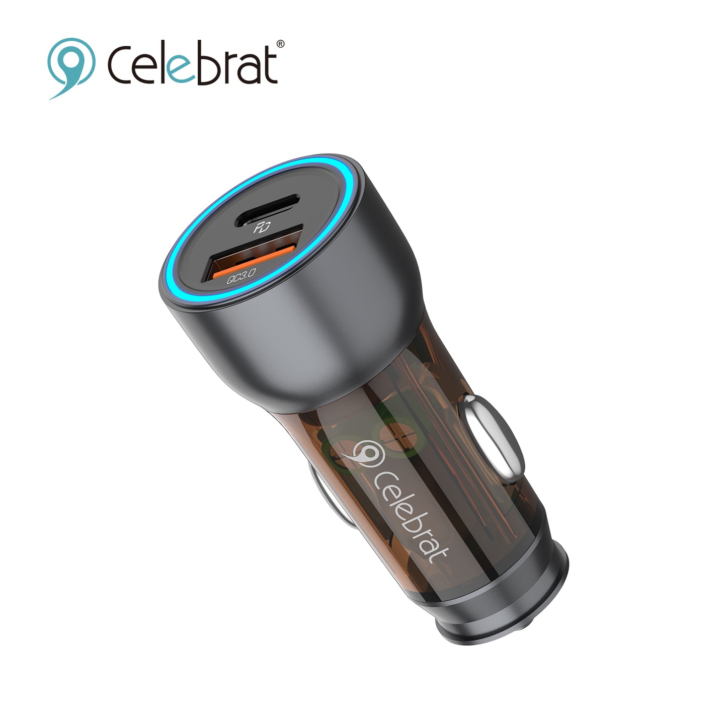 Cargador Rápido para Auto Tipo C y USB Celebrat - CC09
