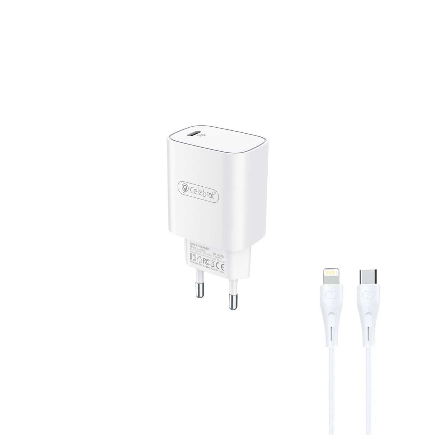 Cargador iPhone USB a Lightning Carga rápida 20W - H1