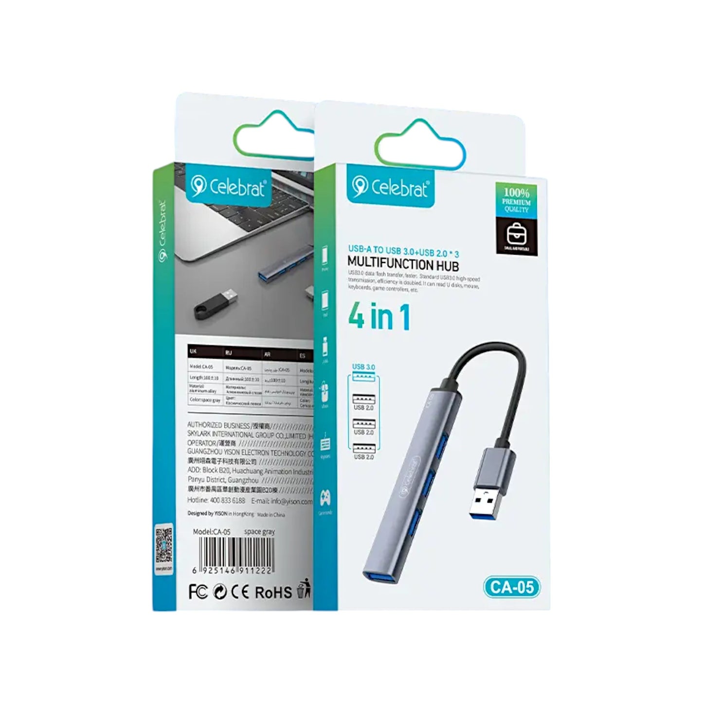 Adaptador Hub USB Multipuerto 4 en 1 - CA-05