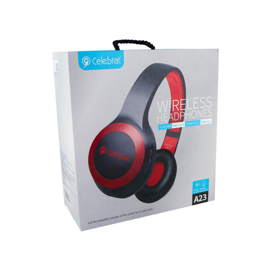 Audífonos Bluetooth de Cintillo con Modo Alámbrico Celebrat - A23 Negro, Azul, Rojo.