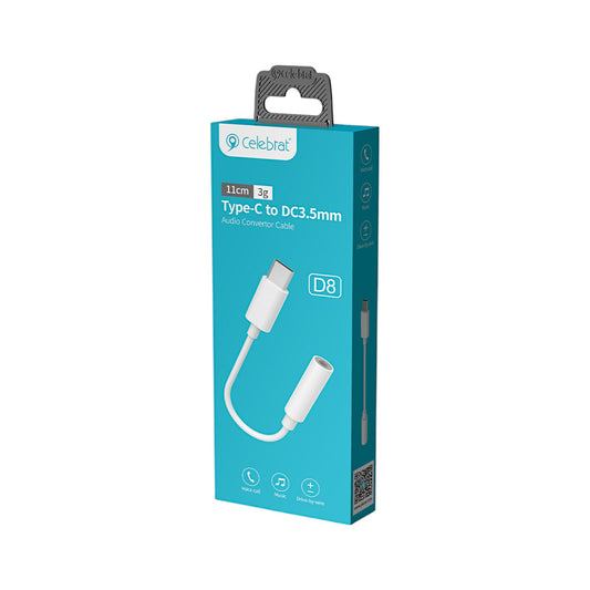 Adaptador de Audio Auxiliar entrada Tipo C a jack 3.5mm hembra con DAC - D8