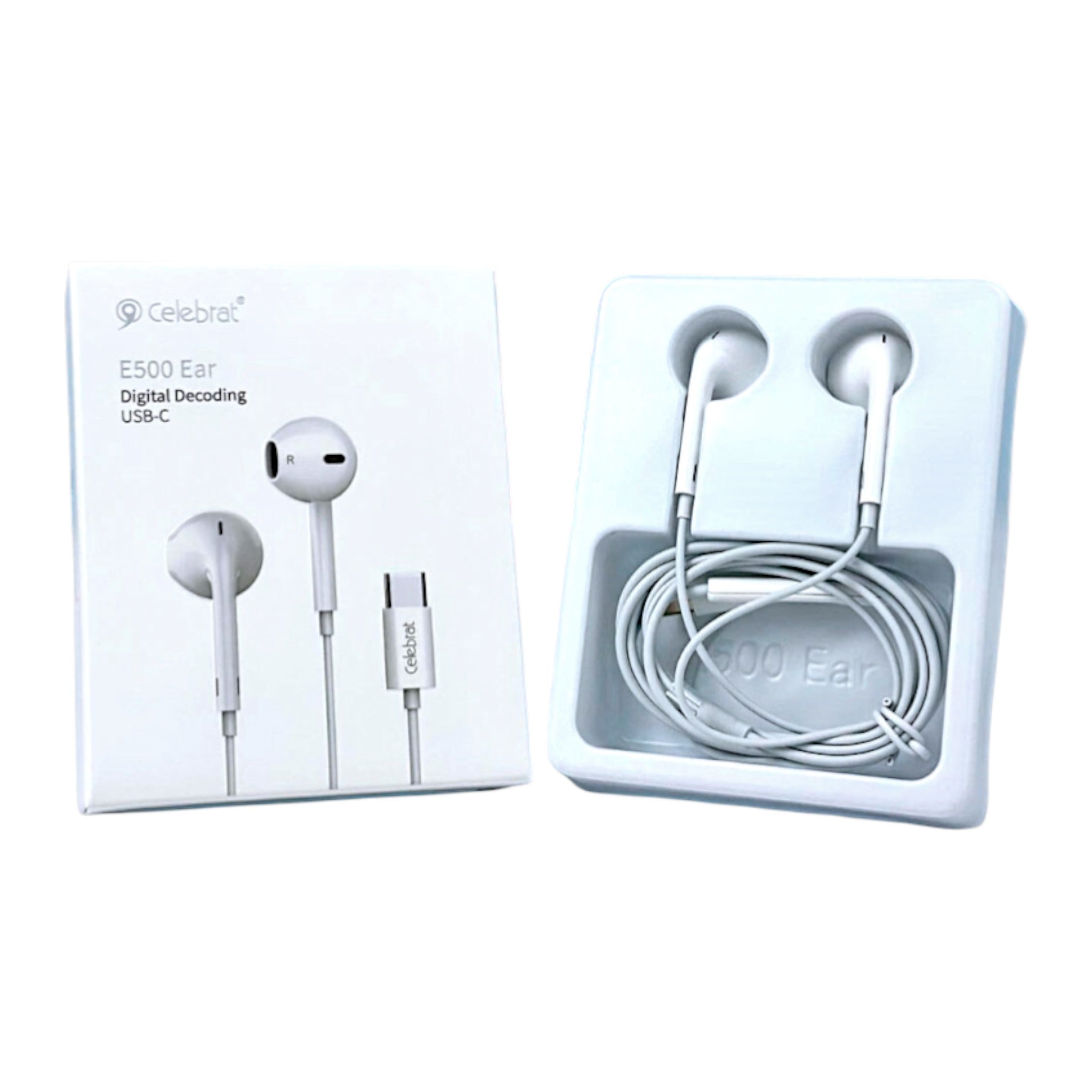 Audífonos Earpods Tipo C con cable y manos libres - E500 Ear