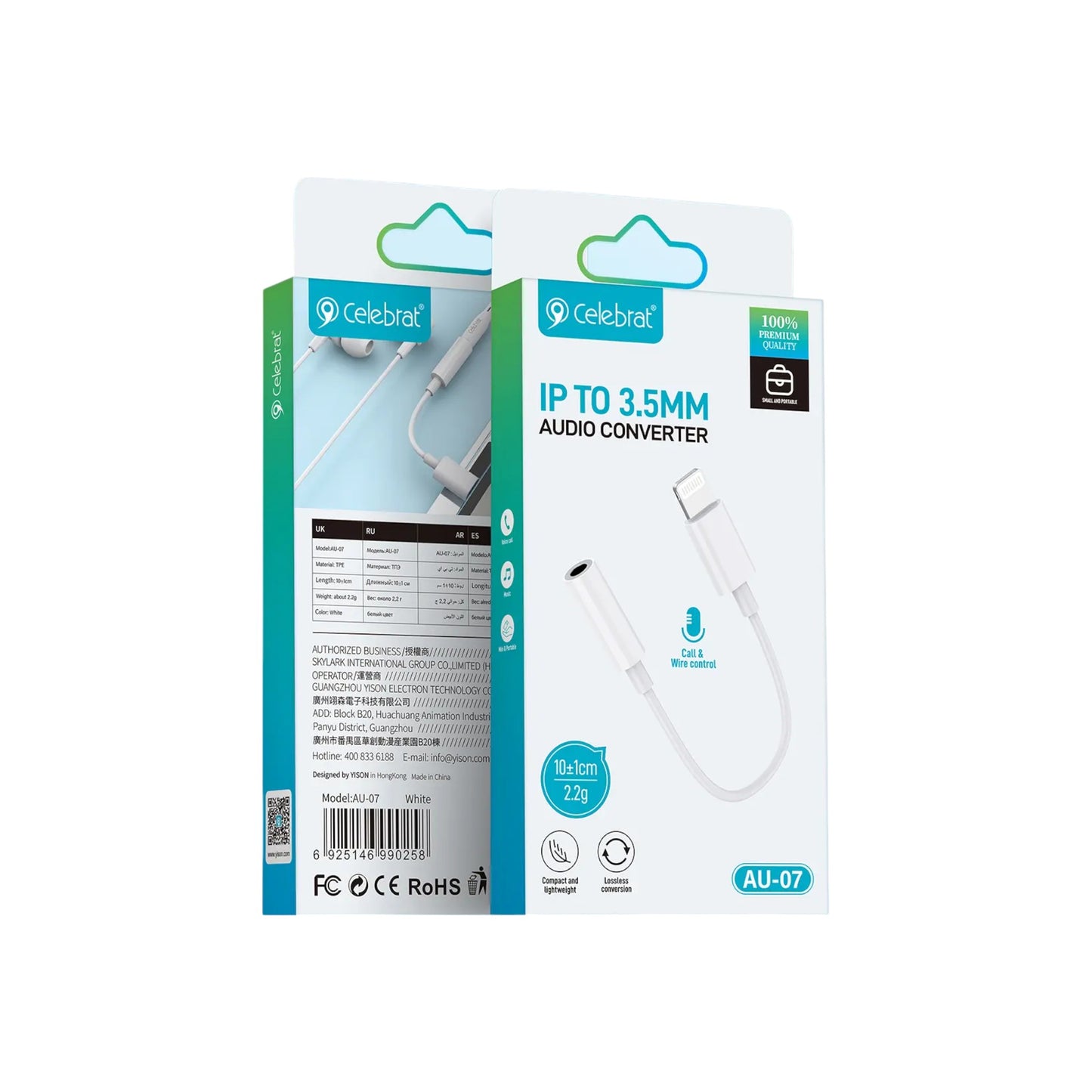 Adaptador de Audio Auxiliar para iPhone - AU-07