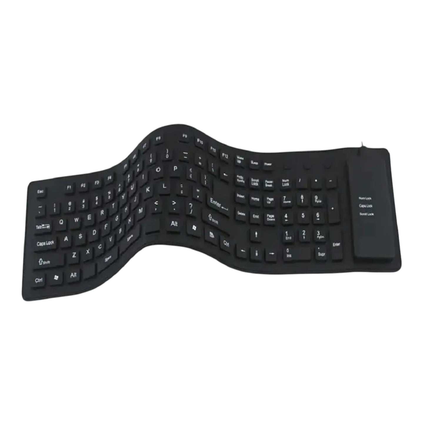 Teclado Inalámbrico Flexible de Silicona impermeable - Negro