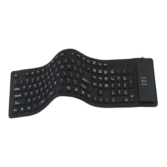 Teclado Inalámbrico Flexible de Silicona impermeable - Negro