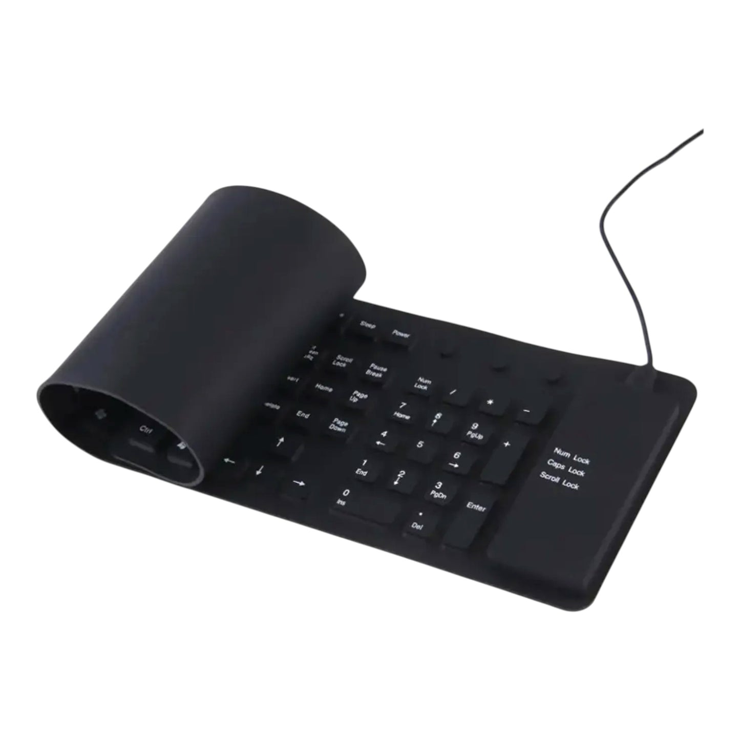 Teclado Inalámbrico Flexible de Silicona impermeable - Negro