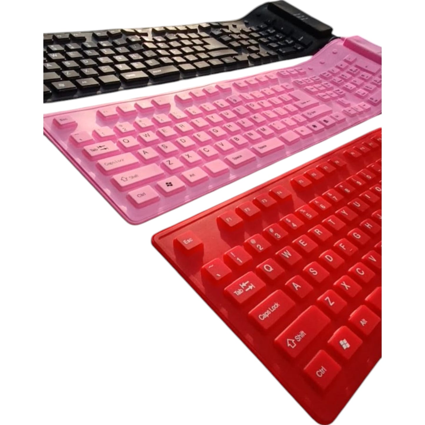Teclado Inalámbrico Flexible de Silicona impermeable - Negro