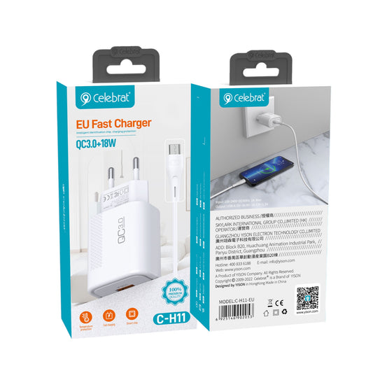 Cargador Micro USB (V8) Carga rápida 18W - H11