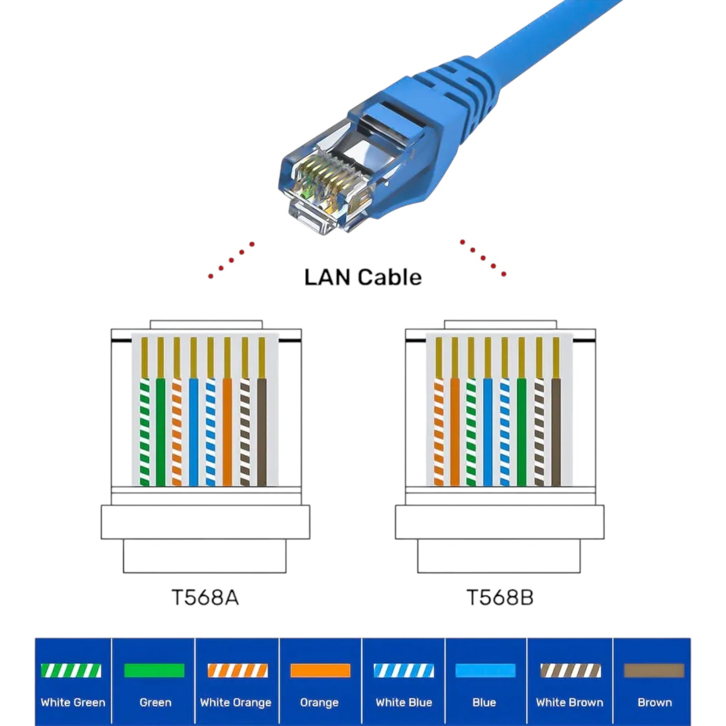 Cable de Red 10 metros Categoría 6 conectores RJ45